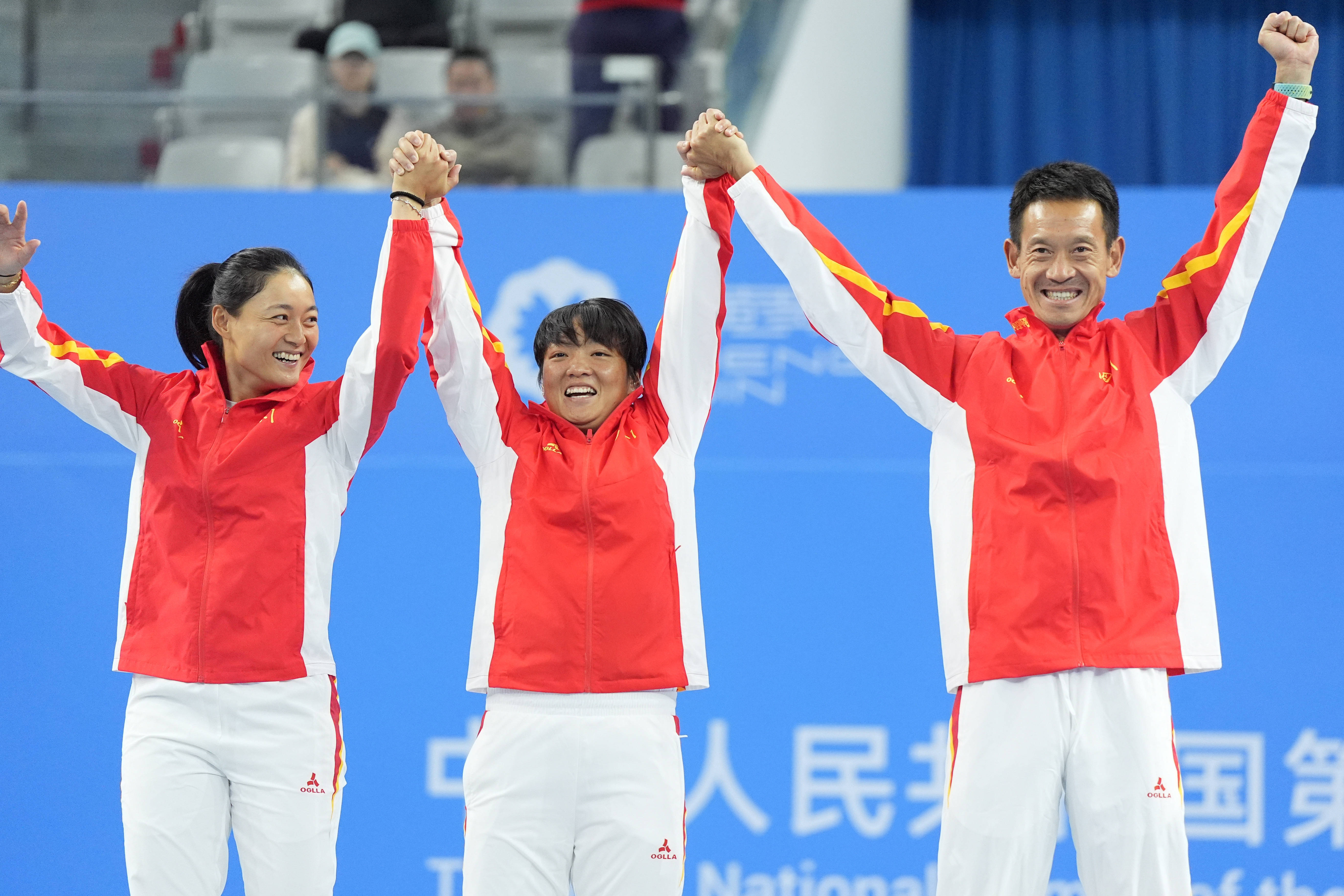 全运会｜网球——女子双打颁奖仪式